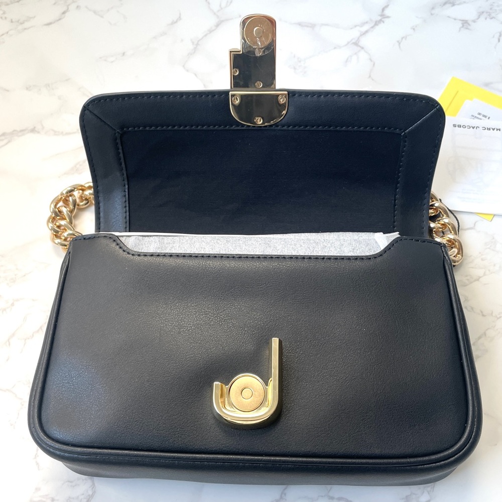 New Marc Jacobs J Marc Leather Crossbody Shoulder Bag Black Convertible - Picture 10 of 14